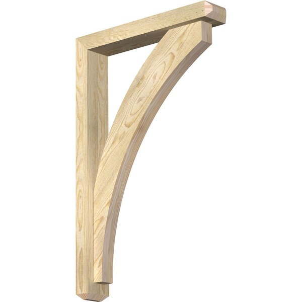 Ekena Millwork Thorton Craftsman Rough Sawn Bracket w/ Offset Brace, Douglas Fir, 4"W x 22"D x 34"H BKT0402X22X34THR04RDF - main